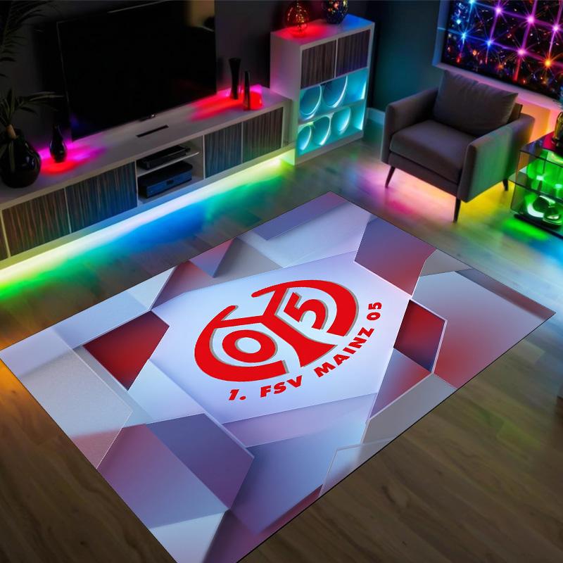 Diseño Mainz FC Alfombra de Terciopelo de Cristal Acogedora No?Alfombra Estampada Antideslizante Para Dormitorio Sala de Estar Entrada