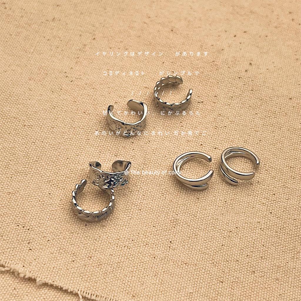 No ear piercings, ear clips are cold, sweet and cool, niche ins silver ear bone clips, earrings wholesale.