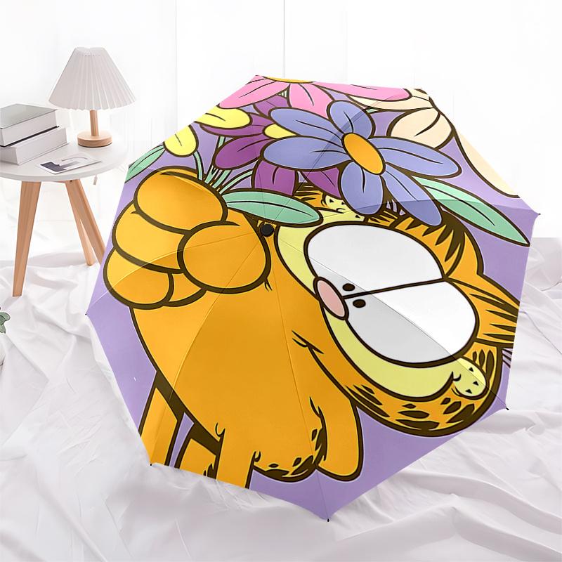 

Garfield Mother s Day Gift: Automatic Opening/Closing Umbrella with Portable Tri-Fold Design and 8-Bone Iron Frame - Perfect for Fans, Trave