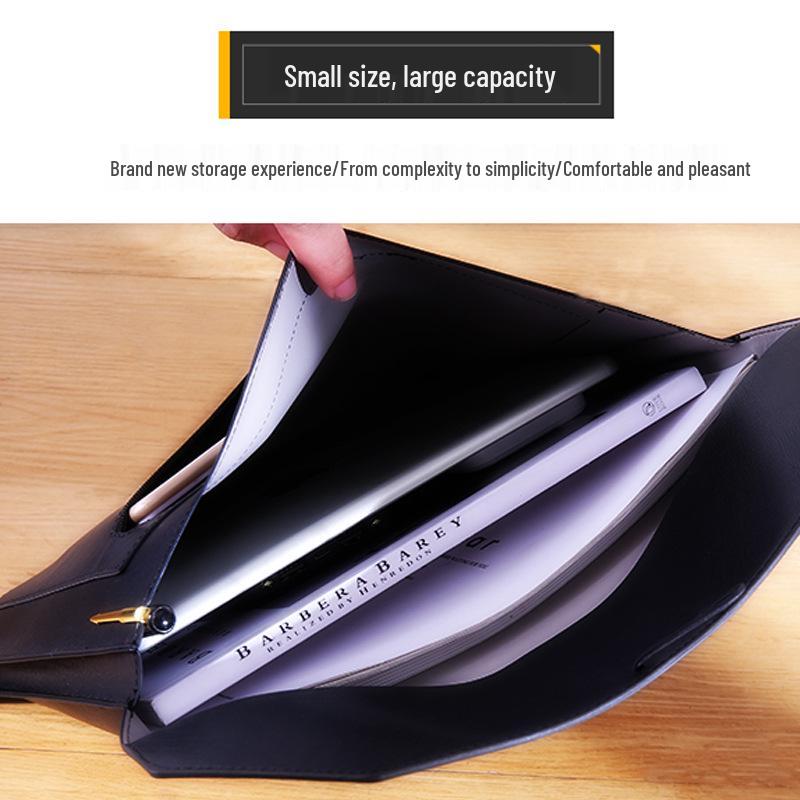 A4 Imitation Leather Business File Bag - Large Capacity Briefcase with Customizable Enterprise Logo