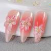 1Sheet Pink Lily Flower Nail Sticker Relief 3D Jelly Five Petal Flower Nail Art Decoration Decals Diy Selfadhesive Sliders