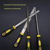 Hongyu Large Diamond Alloy Steel File Set: Flat, Triangular, Semi-Circular