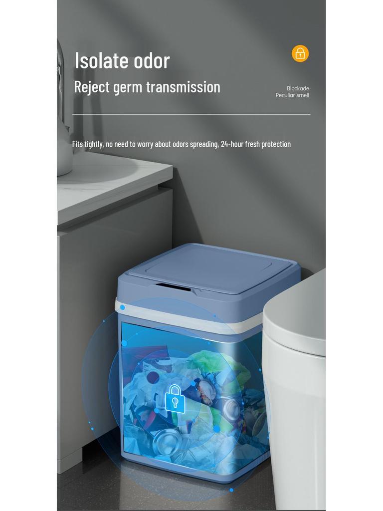 Smart Sensor Trash Can with Lid for Kitchen & Bathroom - Stylish Design, Perfect for Home & Gift Use
