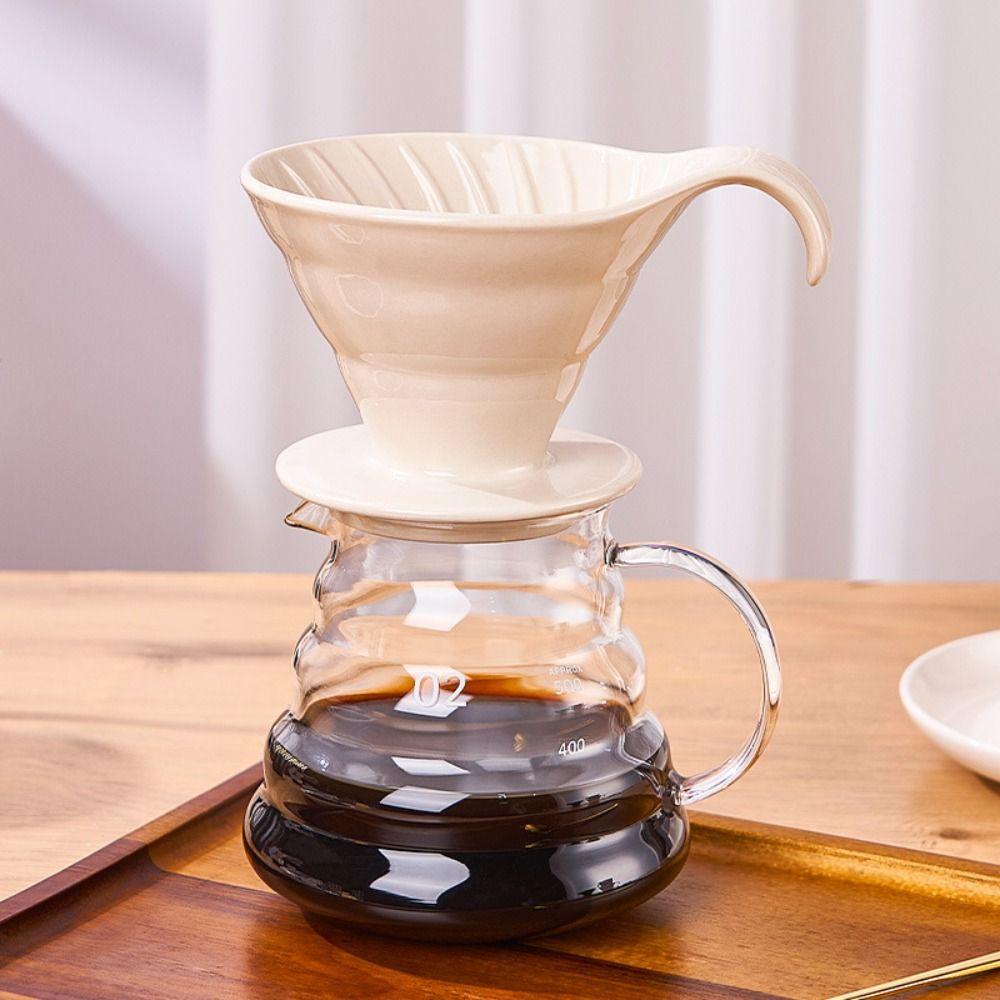 Reusable Ceramic Coffee Filter Cup V Shape Design Espresso Coffee Dripper  Coffee Making