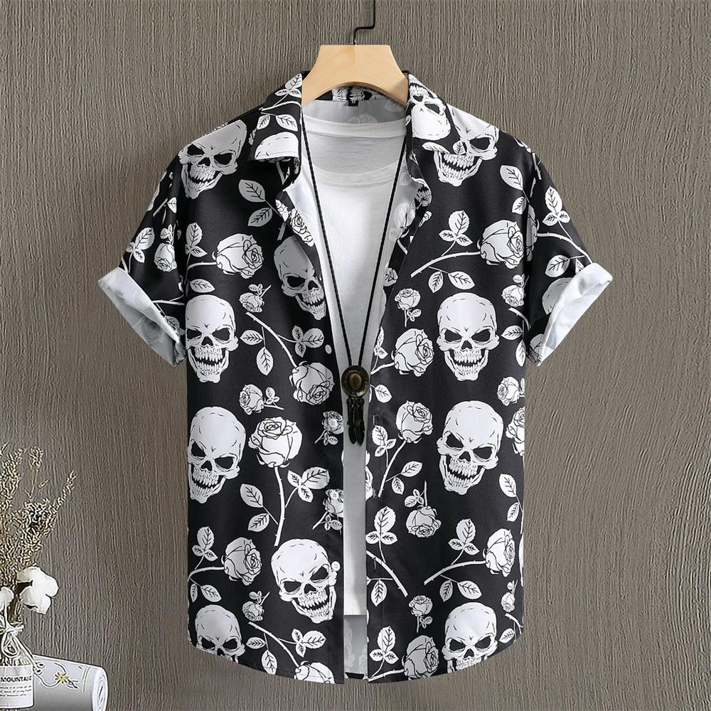 3D Printed Geometry Men's Shirts Loose Casual Fashion Button Short Sleeve Lapel Hawaiian Blouse Shirts for Summer Clothing