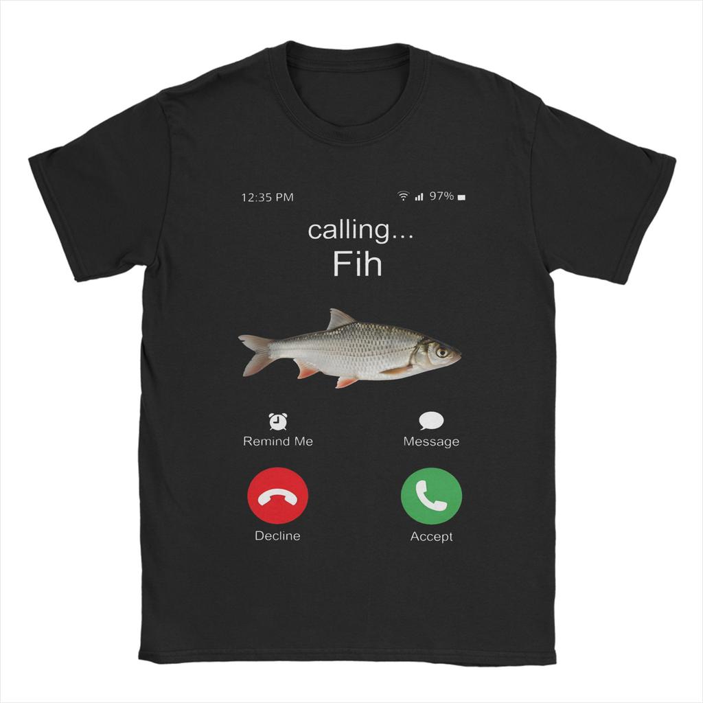 Shrim ringer Fih ringer Meddelande Avböj Acceptera T-shirt För Unisex Unisex Present T-shirts Kläder