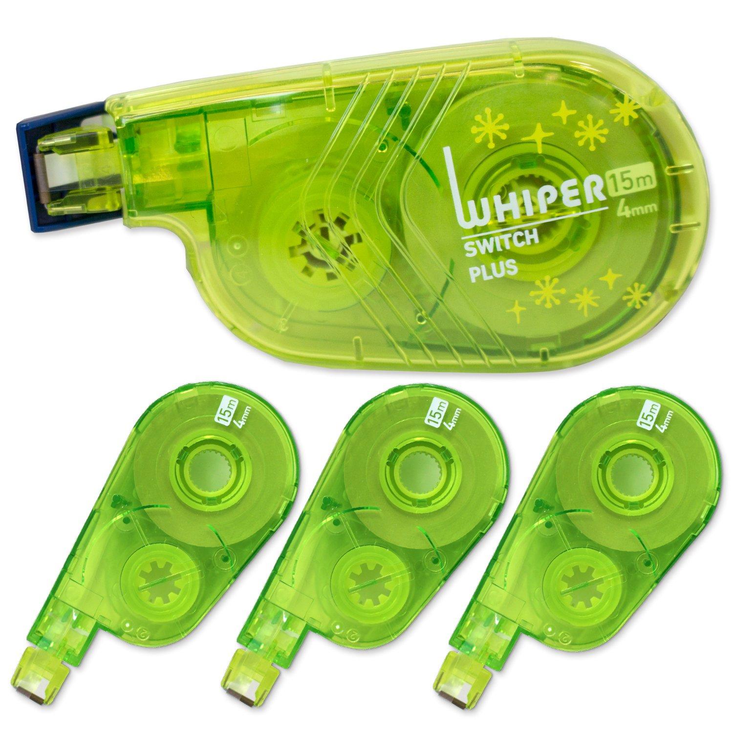 

Plus Correction Tape Wiper Switch 4mm Limited Light Green 1 unit 3 replacement tape pack +