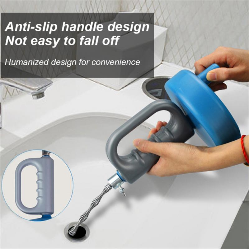 Drain Unblocker Professional Flexible Spring Steel Plastic Household Tools Drain Cleaner Heavy-duty Steel Cable Pipe Dredge Blue