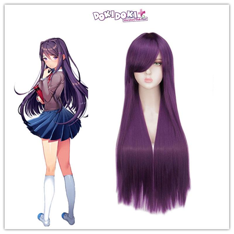 Long Synthetic Wig For Cosplay Anime Doki Doki Literature Club Yuri