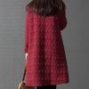 Lady Dress Solid Color Stand Collar Casual Loose Knee Length Winter Dress for