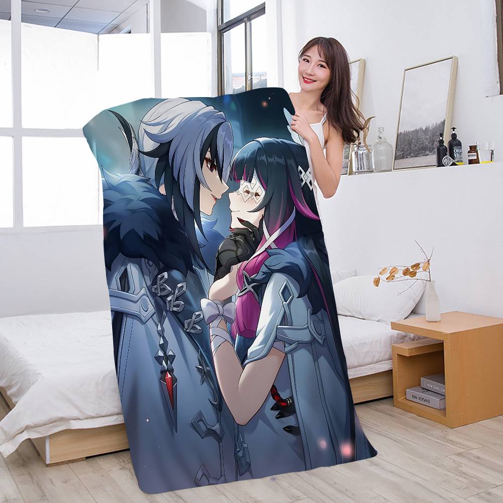 Genshin Impact Arlecchino Anime Beach Swimming Towel Soft Absorbent Washcloth Children's Gifts For Kids Travel Camping Gym