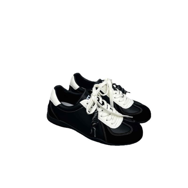 Leather Retro Inner Height Increase German Training Shoes Women's 2025 New Versatile Casual Sports Shoes Color Matching Forrest Gump Shoes Board Shoe