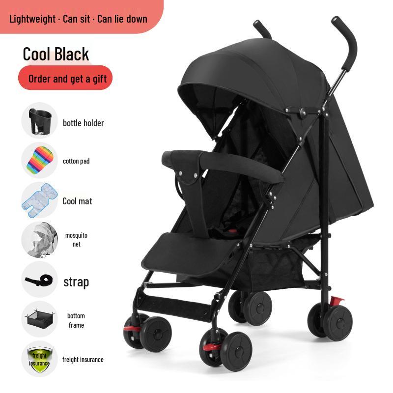 Lightweight Folding Baby and Toddler Umbrella Stroller with Recline Feature