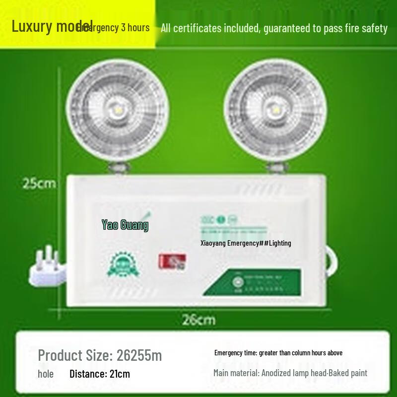 HANDUNYOU LED Emergency Exit Sign with Dual-Head Light