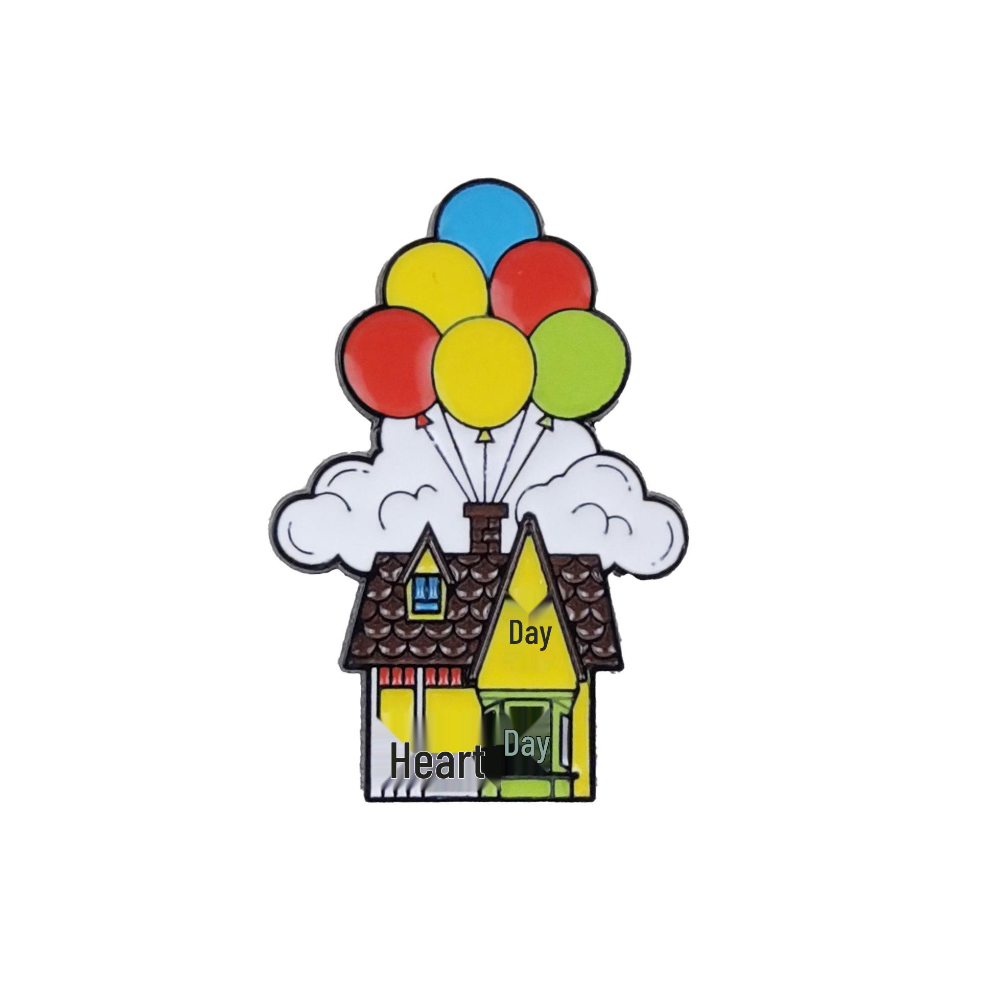 Creative Cartoon Balloon House Brooch: Cute Fashionable Children s Backpack Decoration