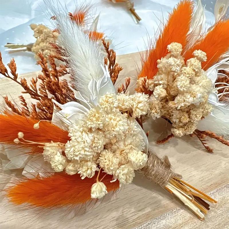 

Мини-букет из сухоцветов, подарочная коробка с цыганским кроличьим хвостом, украшение для автомобиля, свадебный букетик, сувенир из сухоцветов