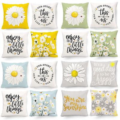 New Spring and Summer Daisy Sun Flower Pillowcase Home Decoration Pillow Sofa Cushion Pillowcase Pillowcase Pillowcase
