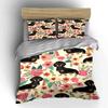 Dachshund Floral Bedding Set Bedding Duvet Cover Set Duvet Cover Pillowcases  (1 * Duvet Cover 2 * Pillowcases, Without Duvet Insert)