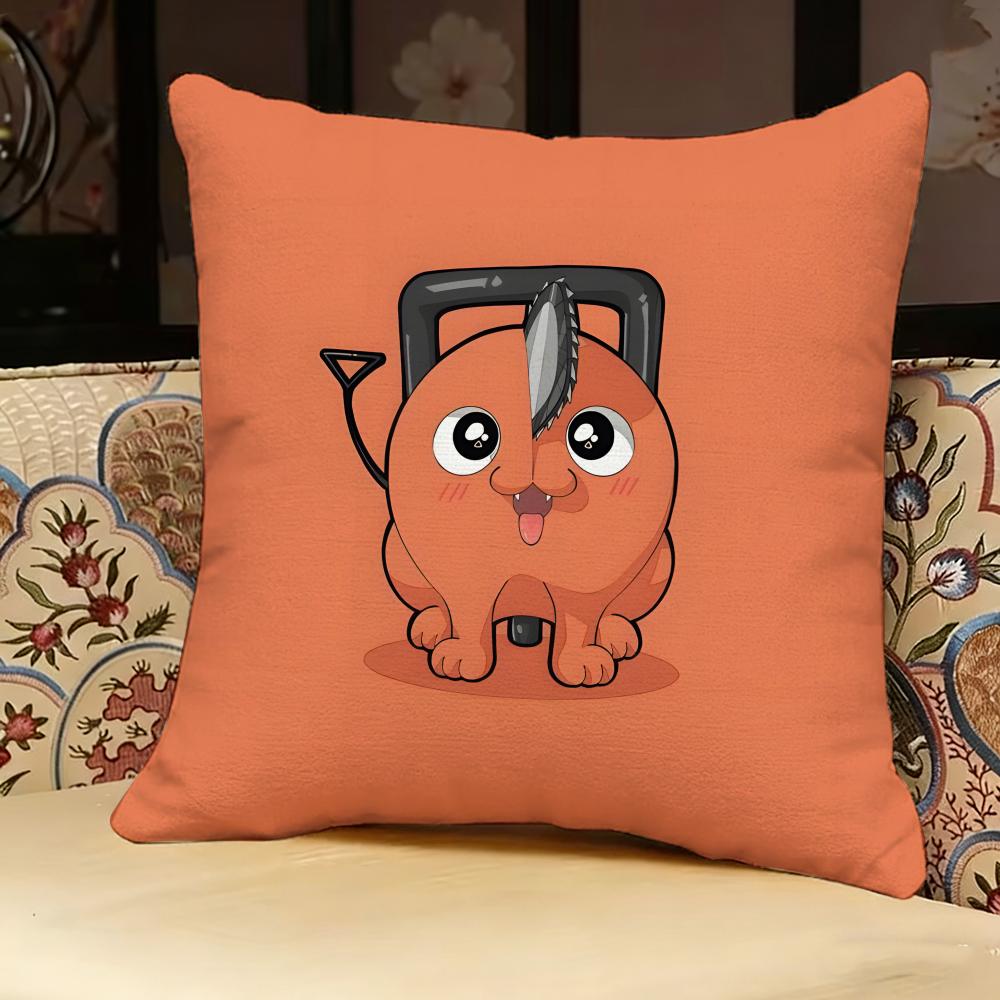 C-chainsaw Man Anime Pillow Case Pillowcase, Double-sided Printed, Sofa Cushion, Bedroom Headboard Pillow