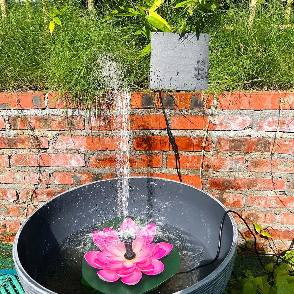 Lotus Solar Water Fountain Brushless Pump Floating Garden Fountain Solar Powered Fountain for Outdoor Bird Bath Pond Decoration