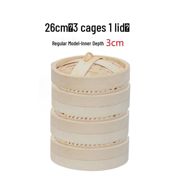 Multi-Layer Bamboo & Stainless Steel Steamer Set: Household & Commercial Use
