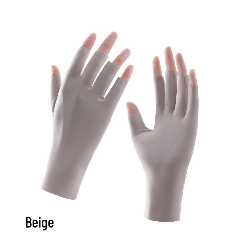 

Жіночі рукавички без пальців з крижаного шовку для захисту від сонця для їзди на велосипеді та водіння - дихаючі, літні рукавички для нейл-арту.