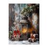 Vintage Red Christmas Tree Truck Candle Decorative Posters Merry Christmas Canvas Painting Living Room Wall Art Holiday Decor