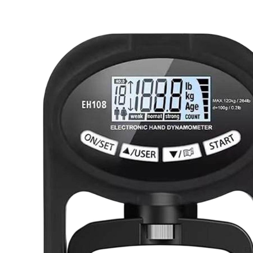Digital Grip Strength Tester Electronic Hand Dynamometer Professional Non Slip Exerciser Handheld