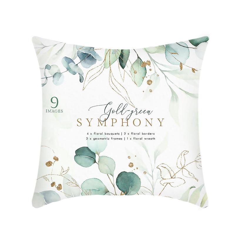 New Green Plant Pillow Ins Creative Home Sofa Pillow Cover Does Not Contain Core