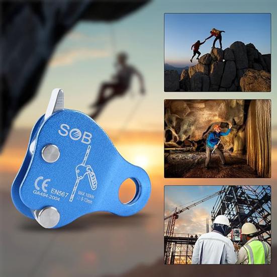 Fall Protection Self-locking Device Rope Clip Rustproof Corrosion Resistant High-Altitude Operation Mini Size Aluminum Magnesium Alloy Rope Clip