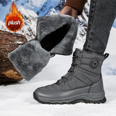 Warm Snow Boots for Women High-top Cotton Shoes Anti-slip Winter Walking Hiking Shoes Plush Boots Wear-resistant