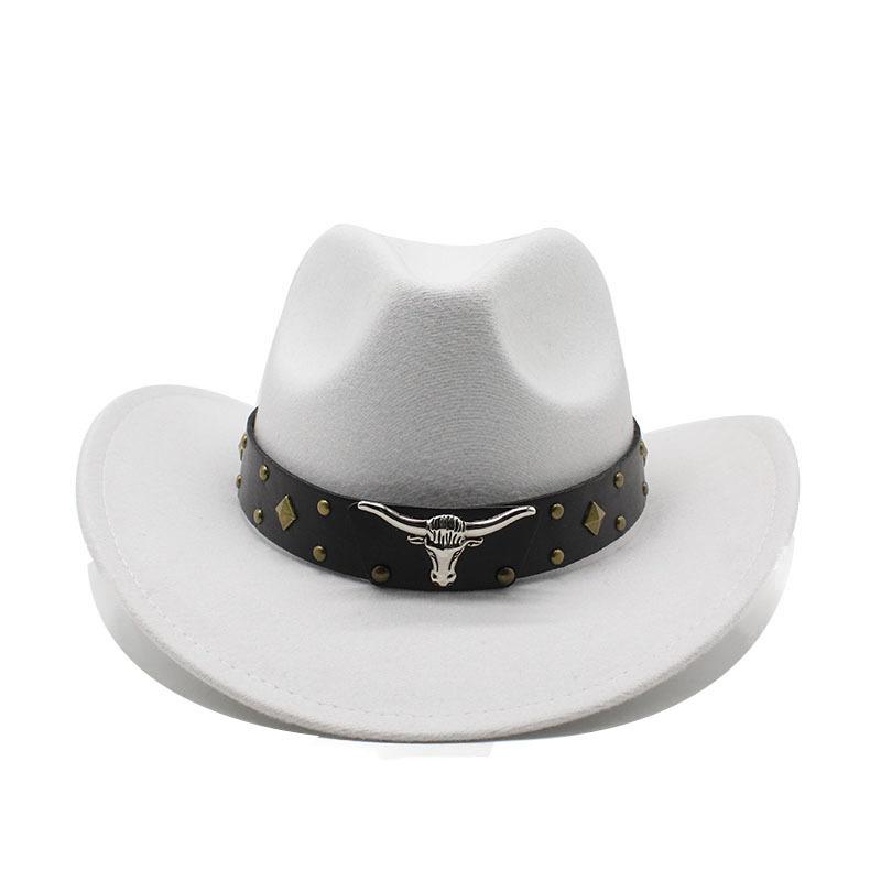 Western Cowboy Hat Vintage Jazz Hat Men And Women Wool Top Hat Felt Hat