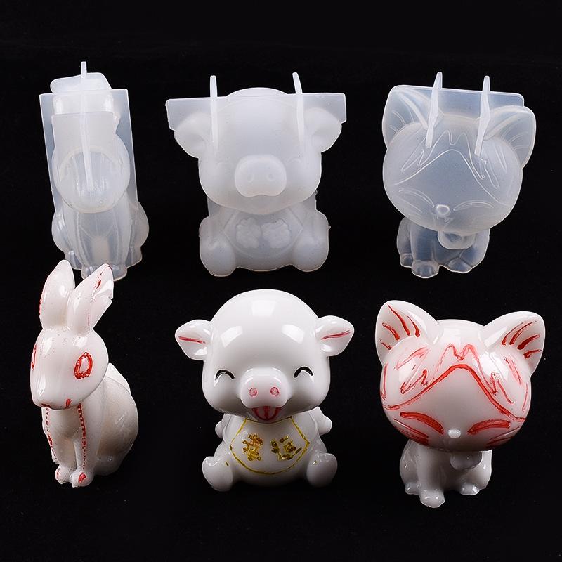 3D Elk Silicone Mold for Cake Decoration Handmade DIY Aromatherapy Resin Crafts Candle Molds Baking Chocolate Making Moulds