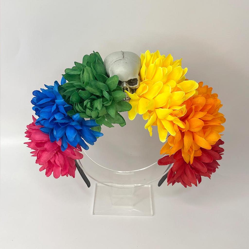 Halloween Flower Headband with Spider for Cosplay or Makeup Party