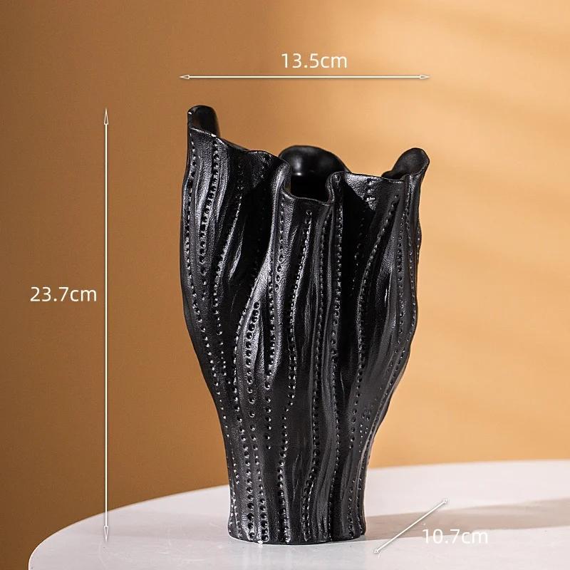 For Ceramic Vase Irregular Folded Paths Abstract Ceramic Crafts Flower Vase Flower Arrangement Accessories Home Decoration