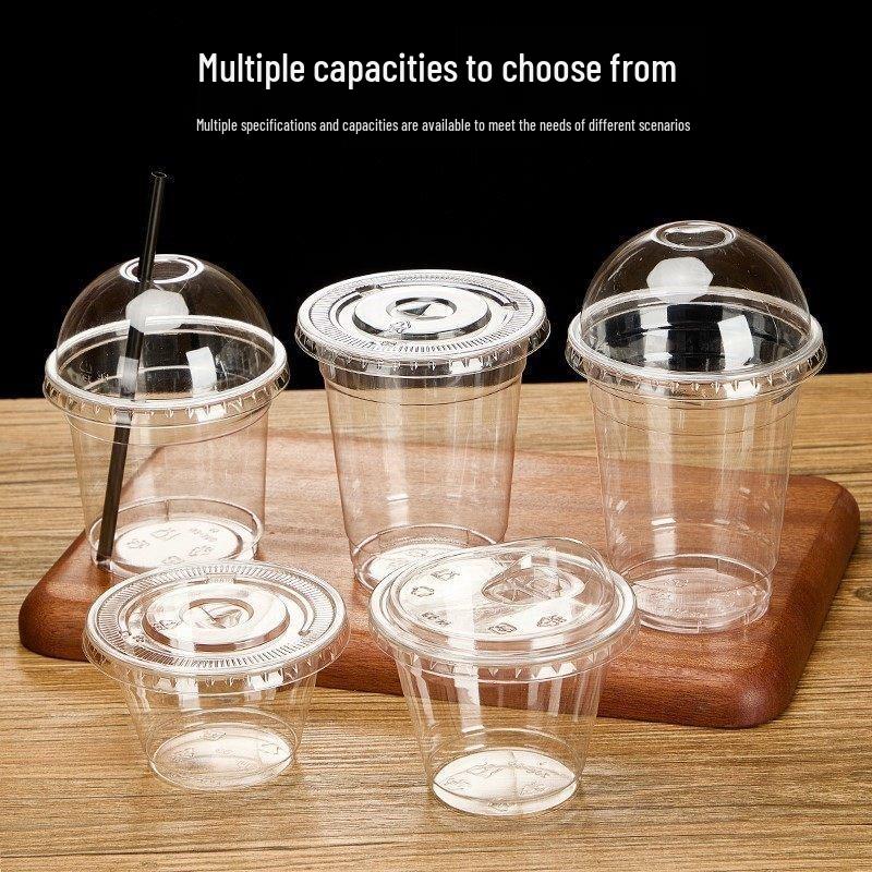 Transparent Mini Milk Tea Disposable Cup with Lid - Small Size for Cold Drinks