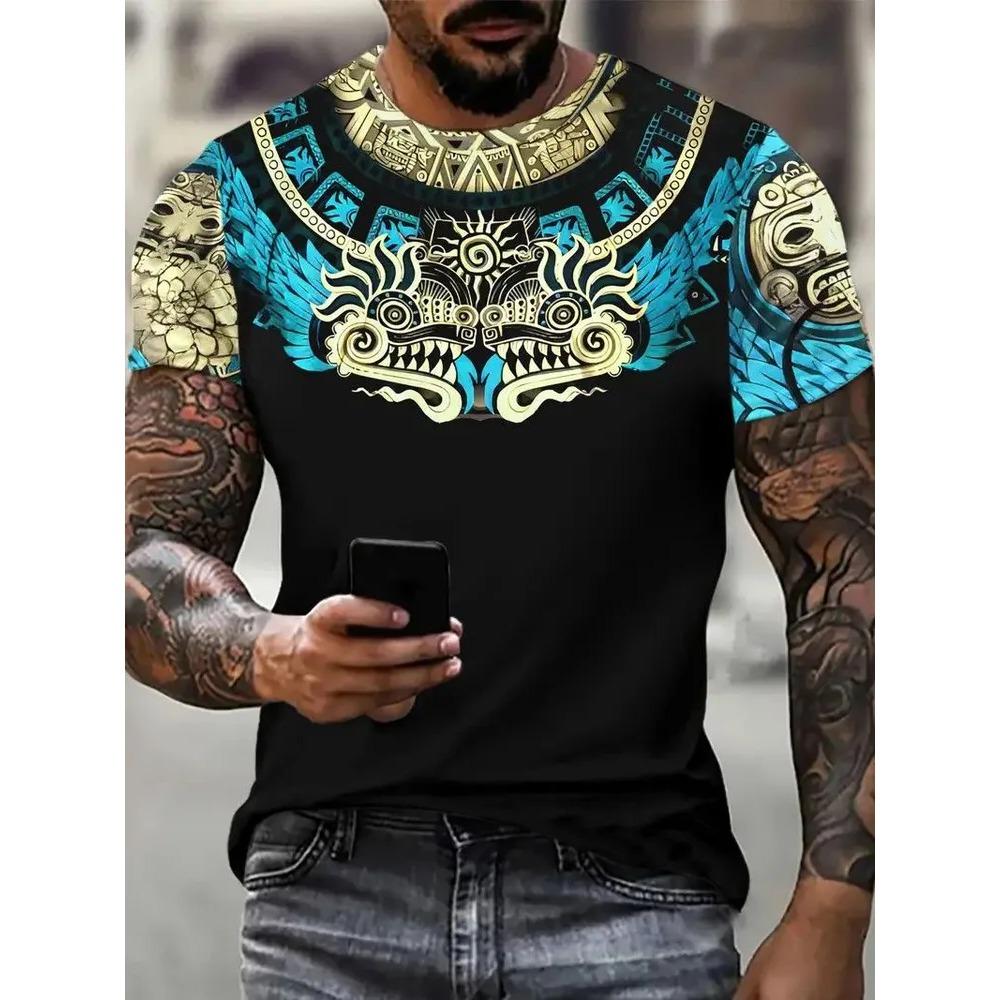 Retro creative striped portrait 3D Printed Short Sleeved T-shirt Fashionable Comfortable Soft Breathable Large Loose Man T-shirt