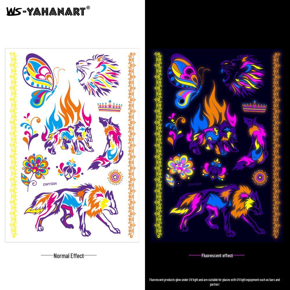 Creative Fluorescent Waterproof Full Arm and Face Tattoo Sticker