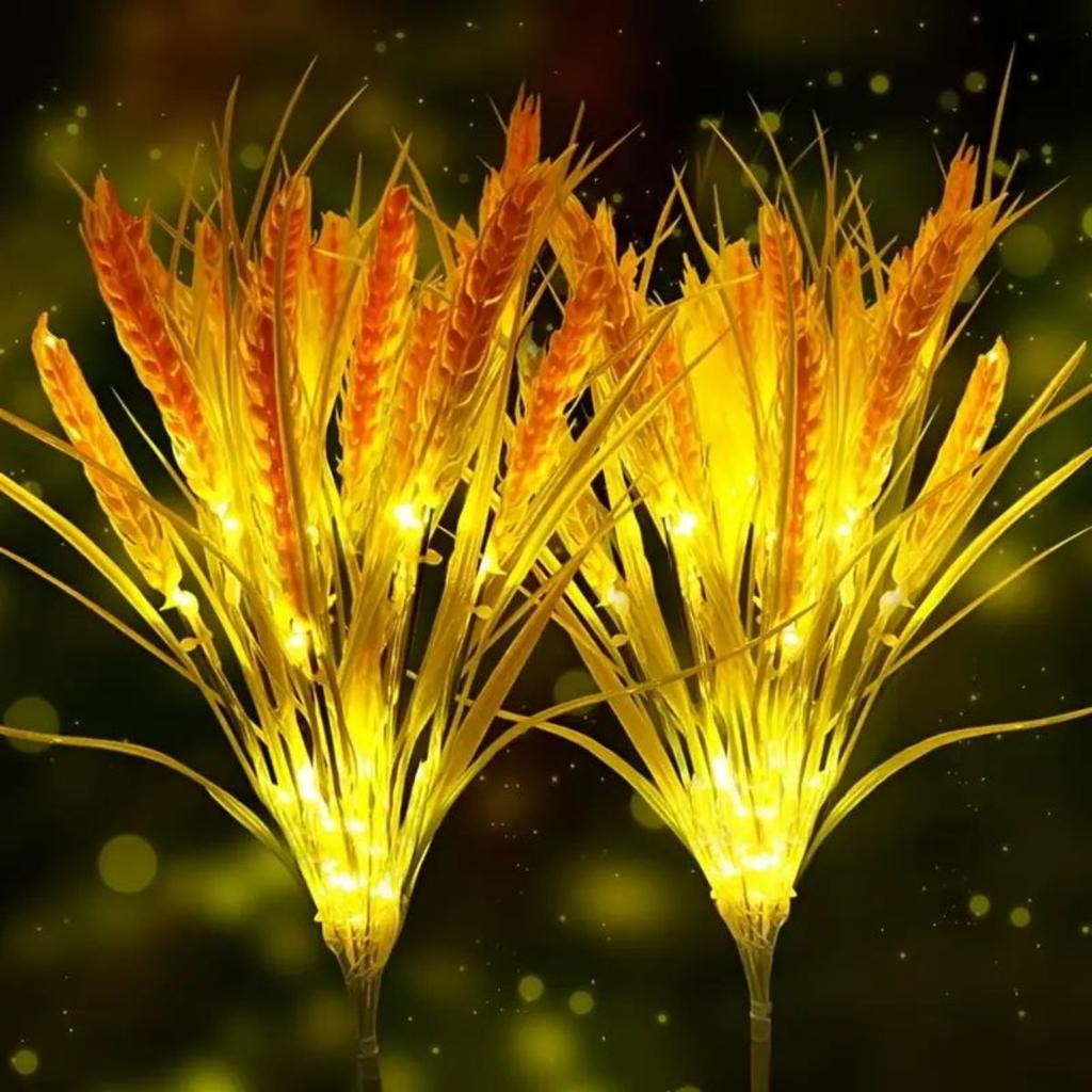 Solar Powered Autumn Harvest Wheat Waterproof Outdoor Light for Garden Lawn Courtyard Patio Path Thanksgiving Decor Lighting