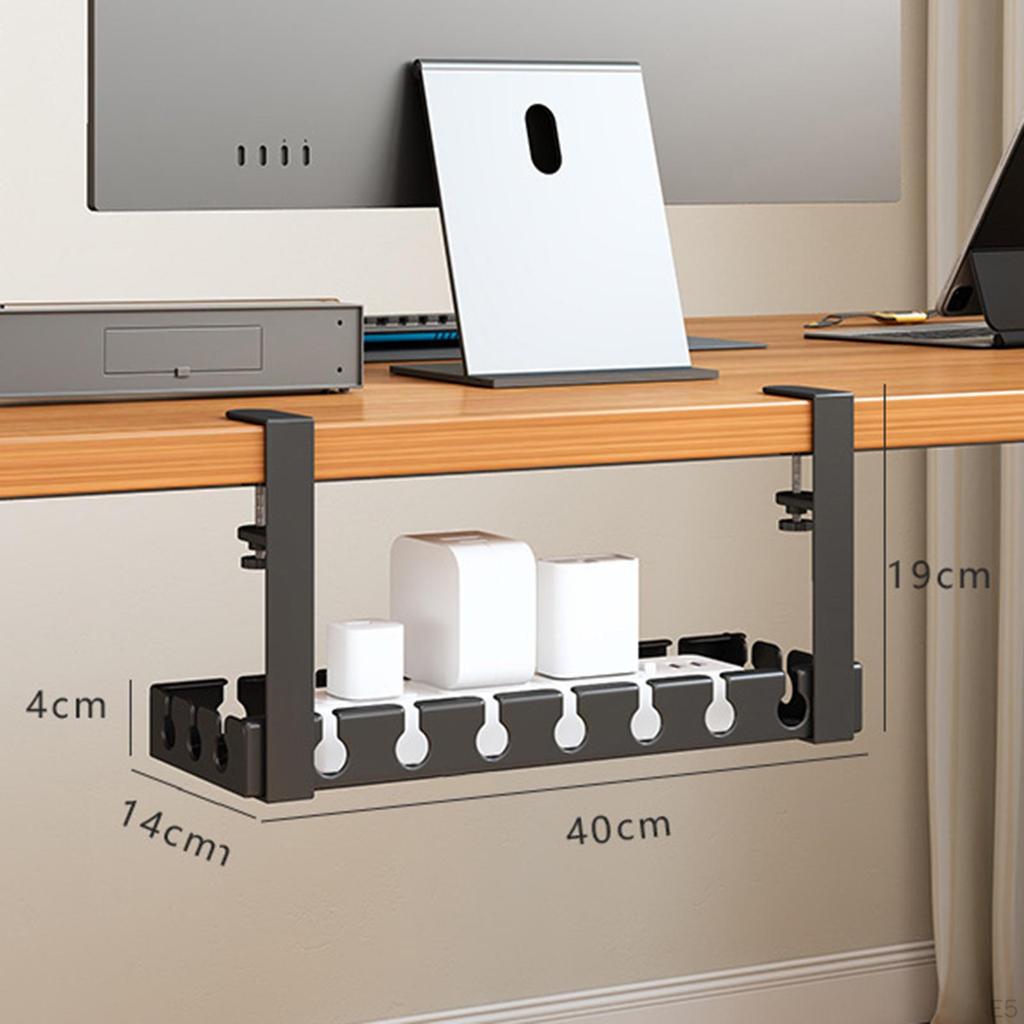 under Desk Cable Management Organizer Power Strip Storage Raceway Wire Rack