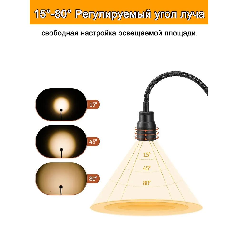 Lampă de birou / Lampă de birou COB, reglabilă pentru studenți, citit și birou, neagră.