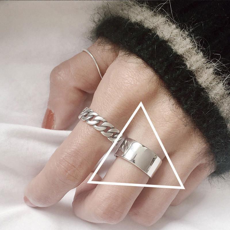 Unique 925 Sterling Silver Geometric Ring For Women Modern Elegant Fashion Statement J147
