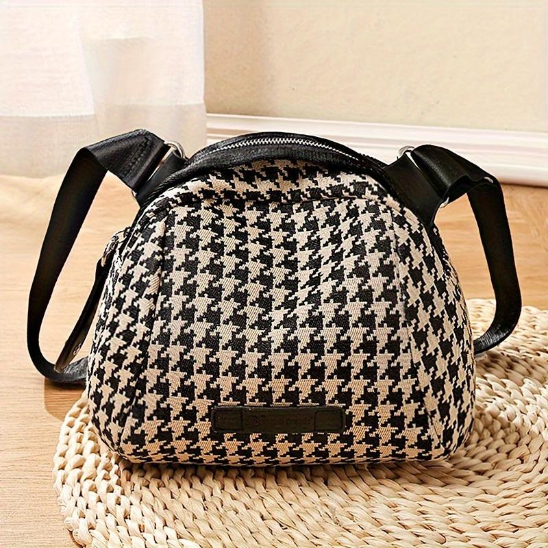 

Women S Houndstooth Crossbody Waist Bag Adjustable Strap, Zipper Closure, Ideal for Outdoor Travel, Hiking, And Daily Use