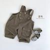 Korean Style Unisex Kids Solid Suspender Long Pants Casual Children Clothing