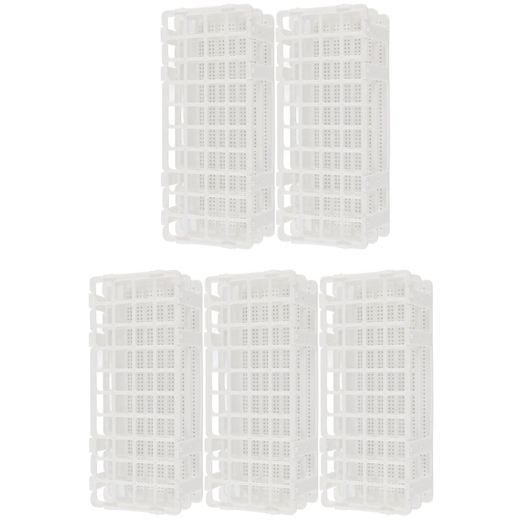 5Set 40‑Hole Plastic Test Tube Rack Assembled Detachable Sample Bottle Rack Holder for Laboratory 20x20mm