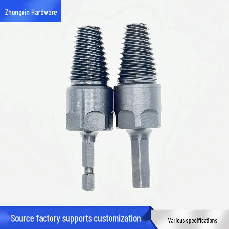 Universal 40Cr Hand Drill Broken Screw Extractor: 80mm Water Pipe & Angle Valve Thread Removal Tool