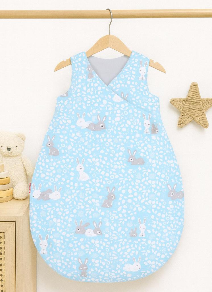 Cotton Sleeping Bag for Children 3-12 Mcy Tog 2.5 Year-Round Insulated - Blue Bunnies