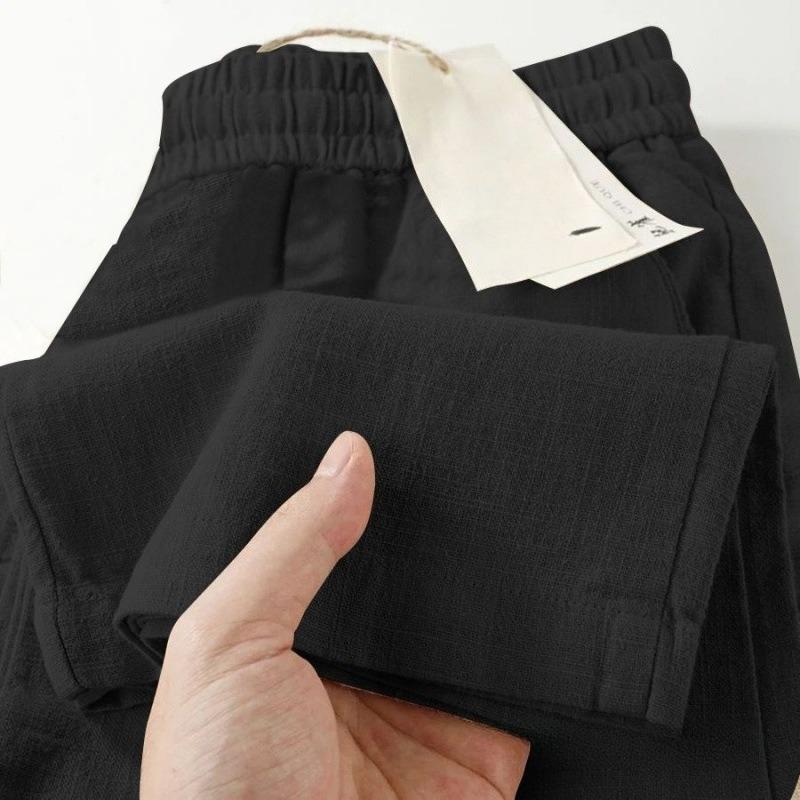 Linen Wide-leg Pants Women's Summer Straight Casual Trousers Fashion All-match Loose Thin Trousers