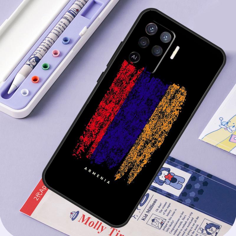 Armenian Flag For Oppo A17 A18 A94 A74 A54 A15 A38 A58 A78 A98 A40 A60 A80 A16 A76 A96 A57 A77 A5 Pro Case