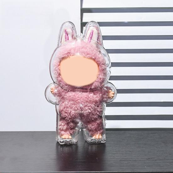 Doll Case Protective Case Transparent Display Box Dustproof Scratch-Resistant Hanging Bag for Plush Figure Storage